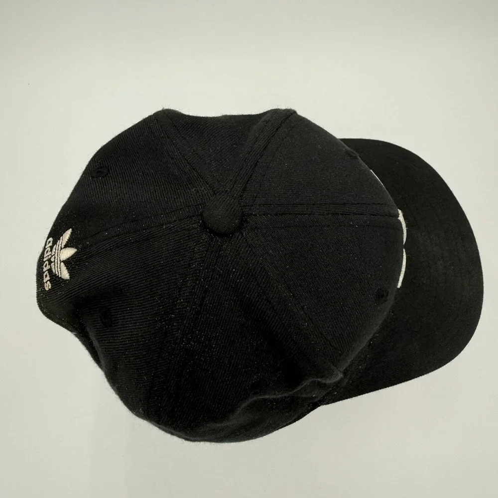 Adidas Black Snapback Baseball Cap Trefoil Logo Embroidered Adjustable Mens OS